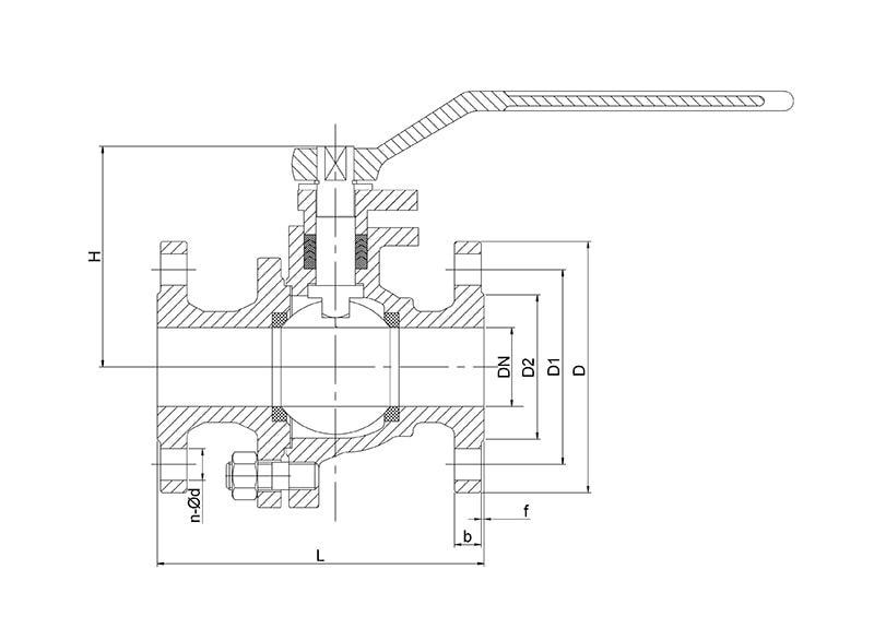 Кран шаровой фланцевый SK41's Drawing