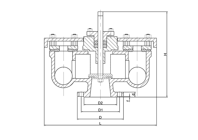 Композитный выпускной клапан с двумя отверстиями SA45's Drawing