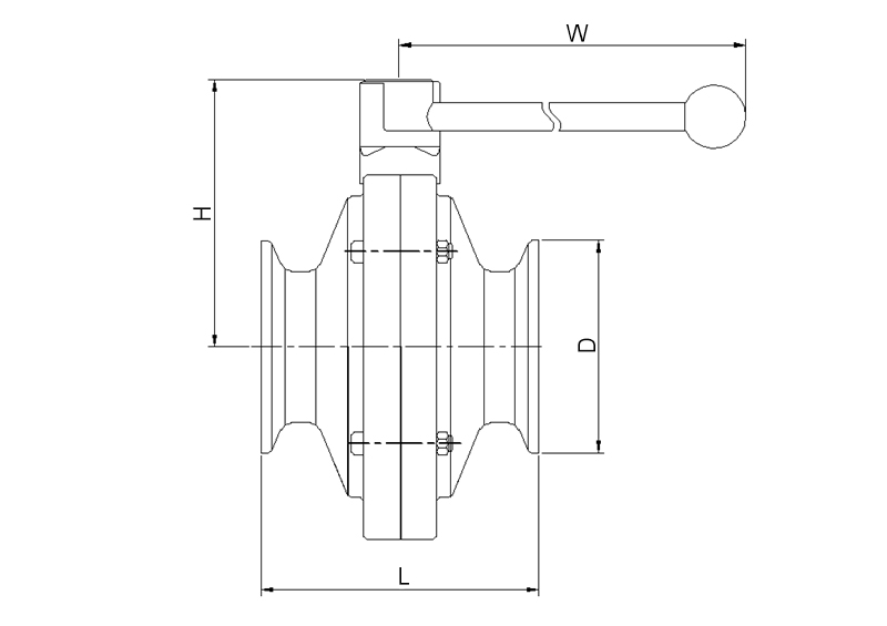 Затвор дисковый санитарный SB71-S's Drawing