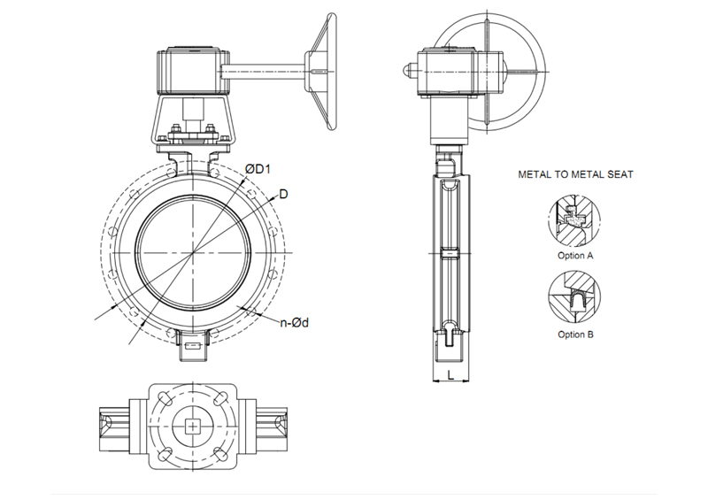 Высокоэффективный затвор поворотный SB72's Drawing