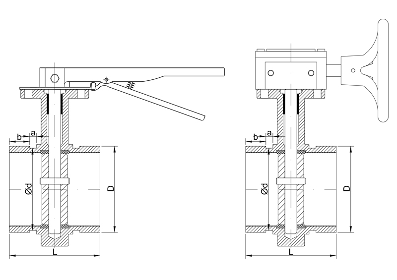 Затвор дисковый с канавкой SB81's Drawing