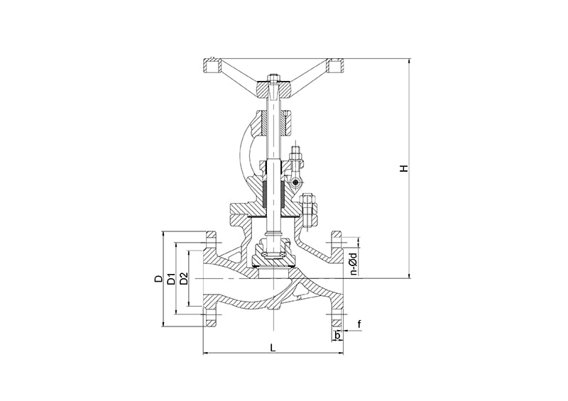 Запорный клапан сальниковый фланцевый SGL41's Drawing