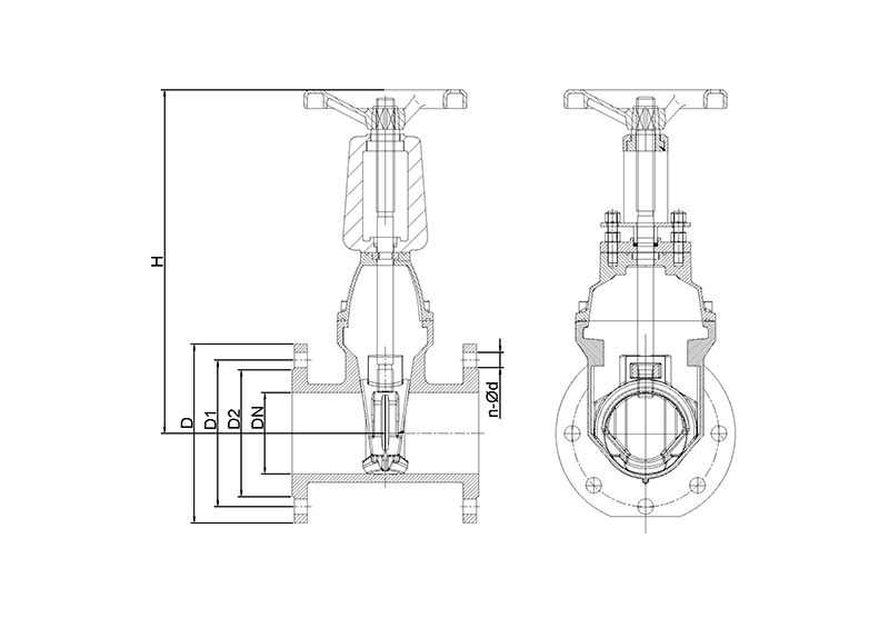 Задвижка с выдвижным штоком SG42's Drawing