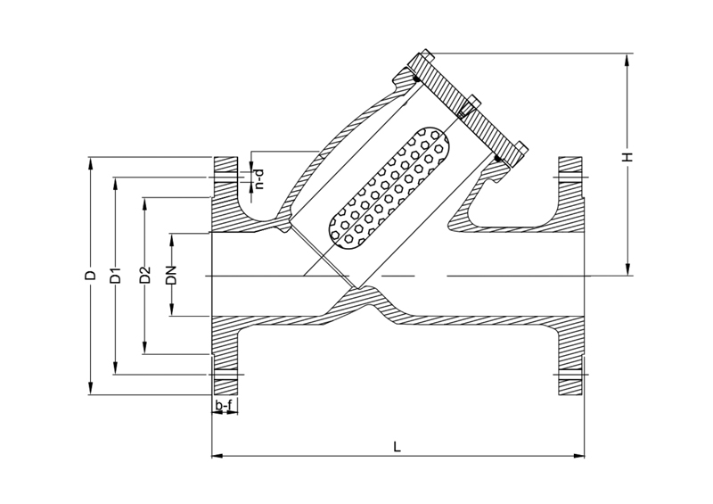 Фильтр Y-образный фланцевый SF41's Drawing