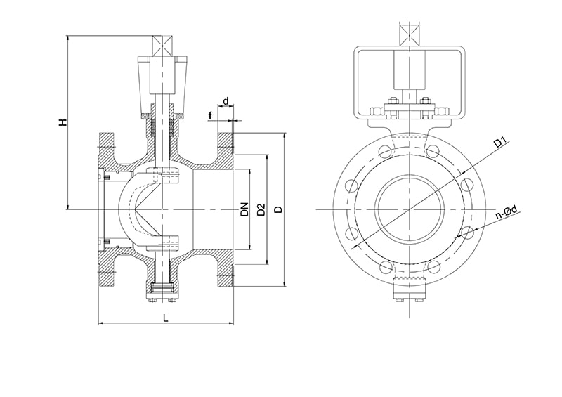 Кран сегментный фланцевый SK40's Drawing