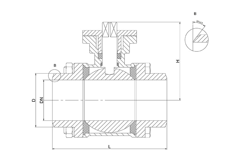 Кран шаровой муфтовый SK11's Drawing