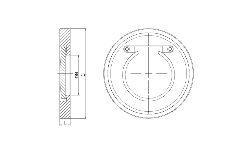 Клапан обратный поворотный межф. SC74's Drawing