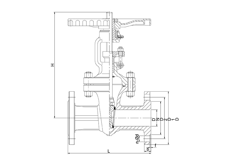 Задвижка клиновая фланцевая SG41's Drawing